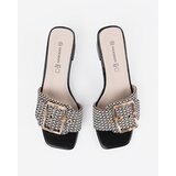 GOODIN Tweed black and white mules on a heel | Shoptok.si