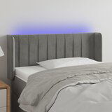 vidaXL LED uzglavlje svjetlosivo 93x16x78/88 cm baršunasto | shoptok.hr