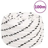 vidaXL Pletena vrv za čoln bela 20 mm x 100 m poliester | Shoptok.si