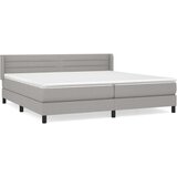  Box spring postelja z vzmetnico svetlo siva 200x200 cm blago, (20999402) | Shoptok.si