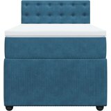 Box spring krevet s madracem plavi 90x200 cm baršunasti | shoptok.hr