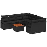  Sjedeća garnitura za vrt 9 kom. Crna poliratan 232 x 234 x 69 cm | shoptok.hr
