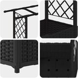  Povišeni krevet s mrežom i krovom Crna 124,5 x 40 x 138 cm PP | shoptok.hr