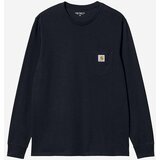 Carhartt WIP Pocket Majica z dolgimi rokavi dark navy | Shoptok.si