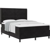 vidaXL Postelja z vzmetnico Črna 160x200 cm Žamet, (22083779) | Shoptok.si