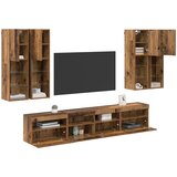  Set Zidnog TV Ormara s LED Osvjetljenjem Zidne 7 pcs Staro drvo | shoptok.hr