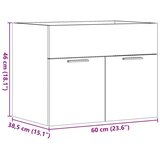 vidaXL Omarica za umivalnik betonsko siva 60x38,5x46 cm iverna plošča | Shoptok.si