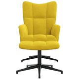 vidaXL Stol za sproščanje s stolčkom gorčično rumen žamet | Shoptok.si