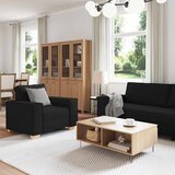 SOFA 3 pcs Crna 220 x 80 x 84 cm Platnasta tkanina | Eponuda.ba