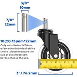 WEWILL univerzalna kolesa za pisarniški stol - 10 × 22 mm | Shoptok.si