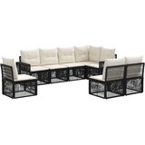 vidaXL Vrtna sedežna garnitura 8 pcs Črna in krem bela poli ratan, (5000269533) | Shoptok.si