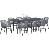  Vrtni set za objed 9 kom. Siva poliratan 211,5 x 90 x 74 cm | Shoptok.si