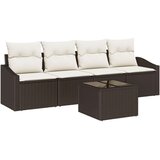 vidaXL Set od 5 komada vrtnih sofac s jastučićima smeđe boje poli ratana | shoptok.hr