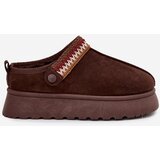 Boto Women's Low Snow Boots With Movable Strap And Embroidery On Platform Chocolate Lyrisse | shoptok.hr