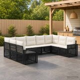  Sjedeća garnitura za vrt 9 kom. Crna i krem-bijela poliratan 65,5 x 62 x 70 cm | shoptok.hr