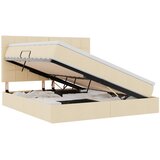 vidaXL Krevet s madracem i skladištem Krema 160 x 200 cm Poliester | shoptok.hr