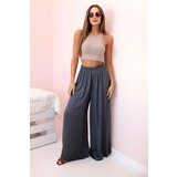 Kesi Włoski Women's wide trousers with elastic waistband graphite | Shoptok.si