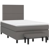  s oprugama i madracem sivi 120x190 cm od umjetne kože | shoptok.hr