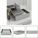 The Living Store Umivalnik keramičen 41x30x12 cm srebrn - Umivalnik, (21744753) Cene