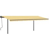 vidaXL Automatska tenda sa senzorom za vjetar LED 6 x 3 m žuto-bijela | shoptok.hr