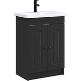 vidaXL Komplet pohištva za kopalnico Črna 56 x 37,5 x 81 cm, (5000245948) | Shoptok.si