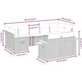  9-dijelni set vrtnih sofa s jastucima crni od poliratana | shoptok.hr