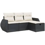  4-dijelni set vrtnih sofa od poliratana s jastucima crni | shoptok.hr
