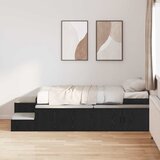  Krevet s ladicama s pohranom Crni hrast 234 x 103 x 53.5 cm | shoptok.hr
