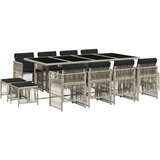  13-dijelni vrtni blagovaonski set s jastucima svijetlosivi | Eponuda.com
