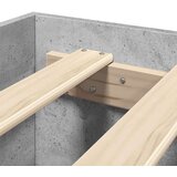 vidaXL Posteljni okvir z vzglavjem betonsko siv 120x200 cm inž. les | Shoptok.si