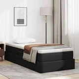 Krevet s madracem i skladištem Crna 90 x 190 cm Lažna koža