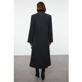 Trendyol Anthracite Belted Double Breasted Regular Wool Long Overcoat Form Lined Coat | Eponuda.ba