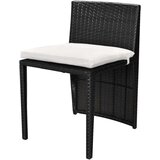  3-Dijelni bistro set od poliratana s jastucima crni | shoptok.hr