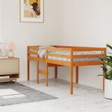  The Living Store Visoka postelja voščeno rjava 90x190 cm trdna borovina - Visoka Postelja, (21455646) Cene