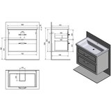 Sapho Bela stenska omarica brez umivalnika 76,5x60 cm Favolo – | Shoptok.si