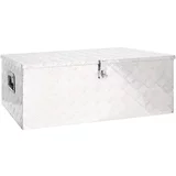 vidaXL Škatla za shranjevanje srebrna 100x55x37 cm aluminij