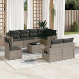  9-dijelni set vrtnih sofa od poliratana s jastucima sivi | shoptok.hr