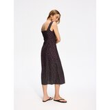 Reserved Midi haljina s mješavinom viskoze - tamnosmeđe | shoptok.hr