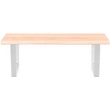  Zidna polica za umivaonik od čelika i masivne hrastovine Smeđa 60 x 50 x 2 cm | Shoptok.si