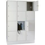 Wolf Omara s predelki za zaklepanje, s podnožjem, 12 predelkov, 400 mm, svetlo siva | Shoptok.si