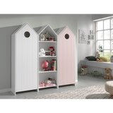 Vipack Bela/svetlo rožnata odprta otroška garderobna omara 173x171,5 cm CASAMI – | Shoptok.si