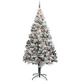 vidaXL Božično drevo z dekorativnimi lučmi Bela 300 cm PVC | Shoptok.si