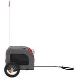 vidaXL prikolica za bicikl za ljubimce crveno-siva tkanina i željezo | shoptok.hr