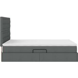  Krevet S LED lampica s pohranom Tamno siva 140 x 190 cm tkanina | shoptok.hr