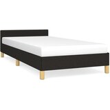 The Living Store Posteljni okvir z vzglavjem črn 100x200 cm blago - Posteljni Okvir Z Vzglavjem, (21531010) | Shoptok.si