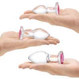 Gläs Glas Heart Jewel Glass Anal Training Kit 3 pcs