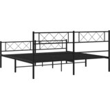  Metalni okvir kreveta uzglavlje i podnožje crni 183x213 cm | shoptok.hr