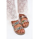 Lee Cooper Patterned Women's Slippers On Cork Platform With Buckles | Shoptok.si
