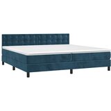  box spring s madracem LED tamnoplavi 200x200 cm baršun | shoptok.hr