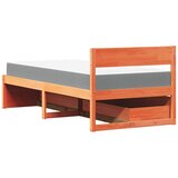 Krevet s ladicama i madracem voštano smeđi 100x200 cm borovina | Eponuda.ba